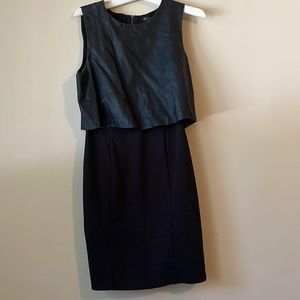 Black dress with leather top